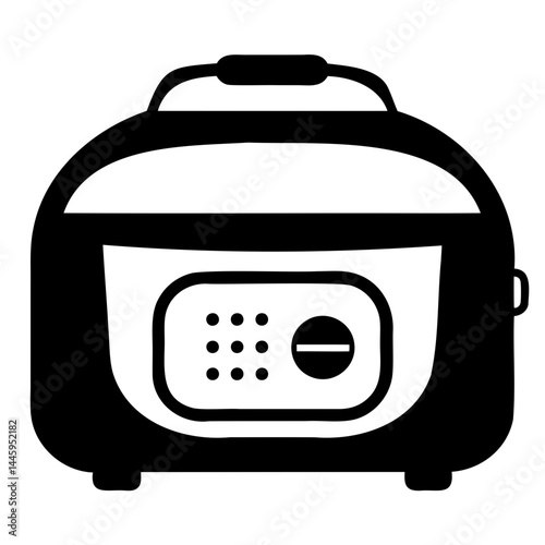 Bread maker black vector silhouette isolated on transparent background for kitchen appliance icons and food technology illustrations