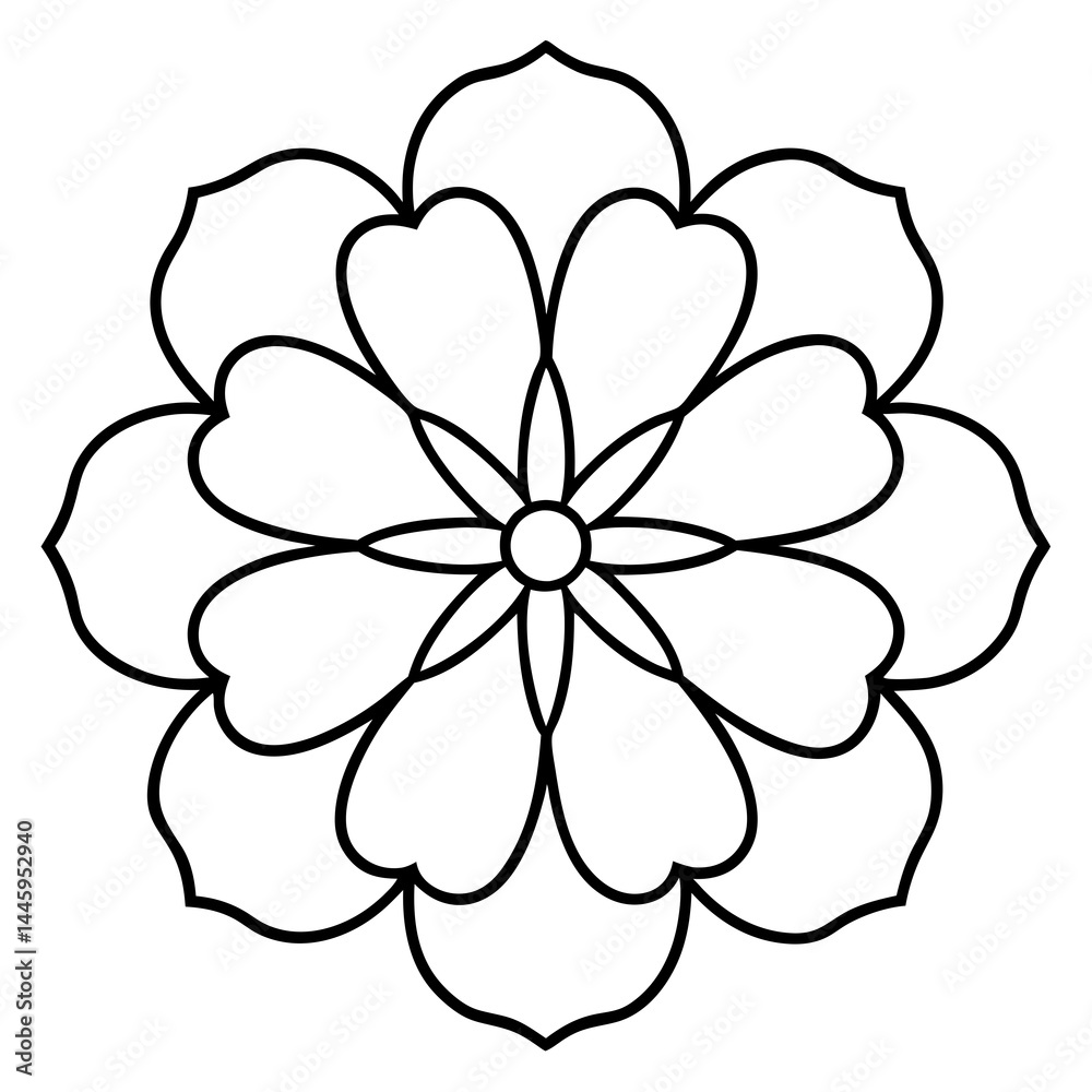 Fototapeta premium Mystical Floral Mandala Outline Vector