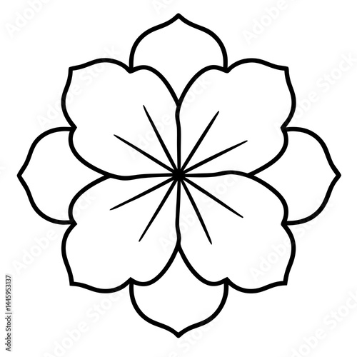 Mystical Floral Mandala Outline Vector