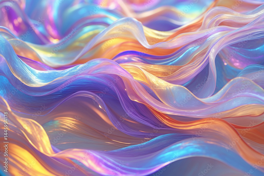 Abstract Iridescent Waves Colorful, Flowing, Shimmering, and Dreamlike Digital Art Abstract Iridescent Waves Colorful, Flowing, Shimmering, and Dreamlike Digital Art