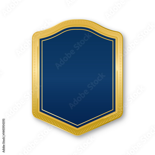 Blue Shields and Badges with Golden Borders for Premium Recognition
