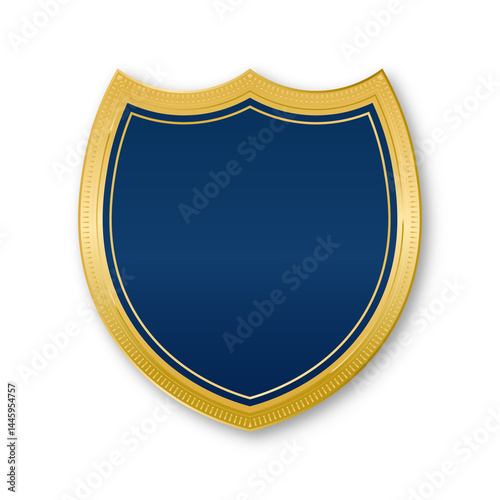 Blue Shields and Badges with Golden Borders for Premium Recognition