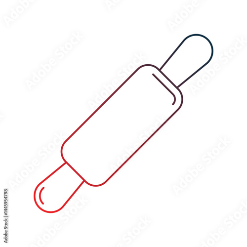 rolling pin gradient outline icon with white background vector stock illustration