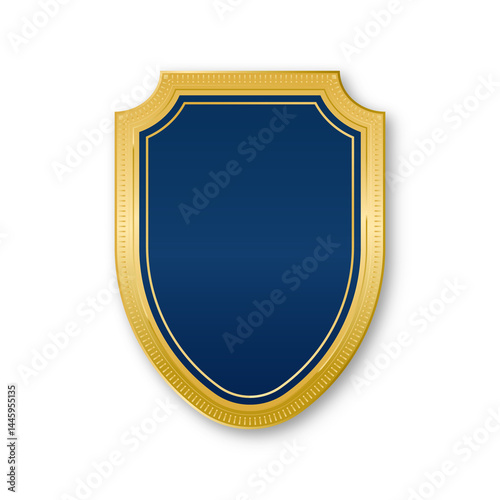 Blue Shields and Badges with Golden Borders for Premium Recognition