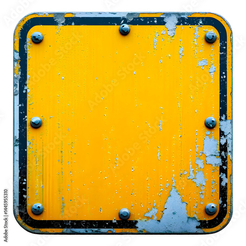 grunge metal plate with rivets