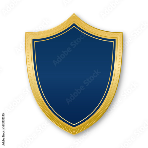 Blue Shields and Badges with Golden Borders for Premium Recognition