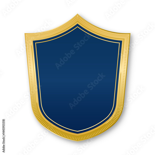 Blue Shields and Badges with Golden Borders for Premium Recognition
