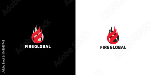 fire global design logo vector
