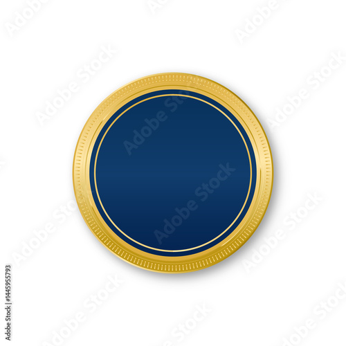 Blue Shields and Badges with Golden Borders for Premium Recognition