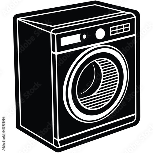 Modern Washing Machine Icon Clean Laundry Design Element