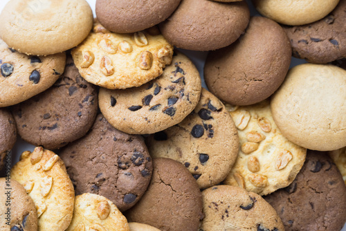 Set of different cookies isolated on white background