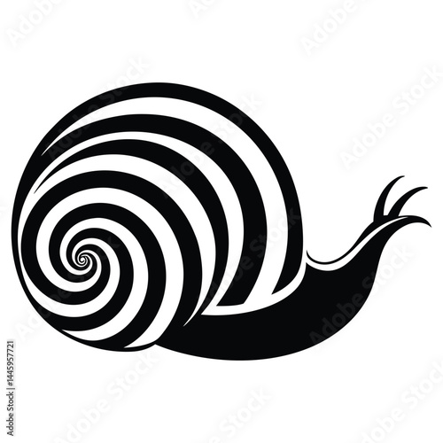 Snail line art silhouette vector illustration, Snail clip art