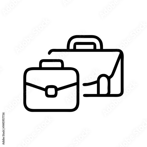 Business Travel Essentials – Minimalist Black & White Linear Icon Set on White Background with Copy Space  