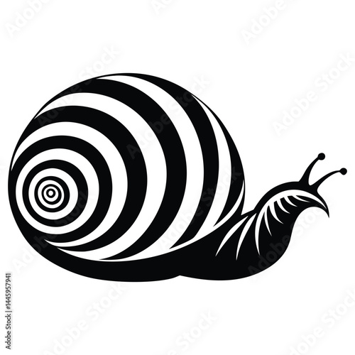 Snail line art silhouette vector illustration, Snail clip art