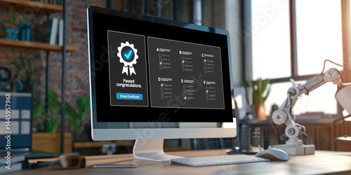 Online product certification, marking a key achievement. Demonstrates commitment to quality and trustworthiness by having product certification passed. brisk