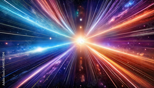 space warp through colorful stars in the universe