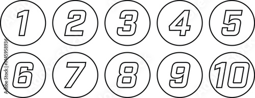 Creative Numbers 1 through 10 Design for Commemorations, Logos, Anniversaries, Icon