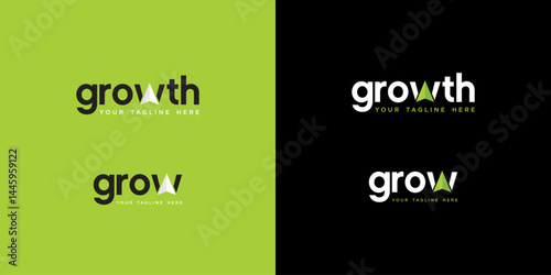 logo template vector grow, growth, for your business