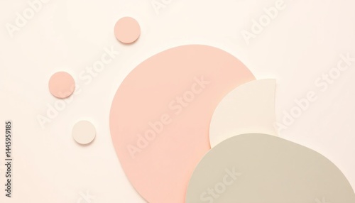 Wallpaper Mural Abstract composition with pastel geometric shapes, modern design for backgrounds and product presentations, gentle and harmonious aesthetic Torontodigital.ca