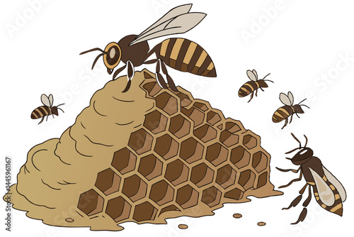 69 Pile of swarming bees, high detail, macro photography, white background, realistic texture, honey bees, insect colony, nature photography, brown and black colors, dynamic movement, closeup shot, st