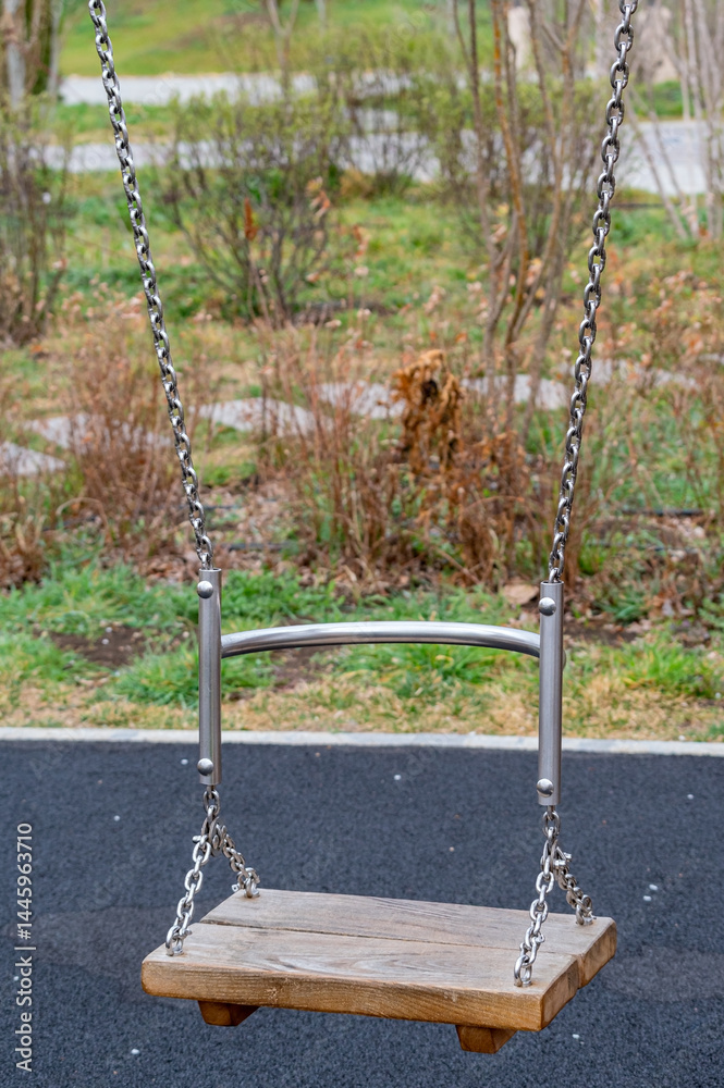 chain swings hanging on Children's playground