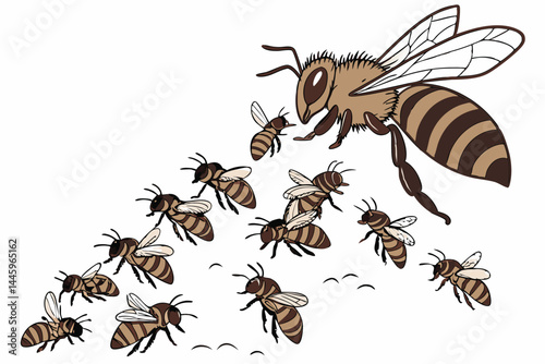 69 Pile of swarming bees, high detail, macro photography, white background, realistic texture, honey bees, insect colony, nature photography, brown and black colors, dynamic movement, closeup shot, st