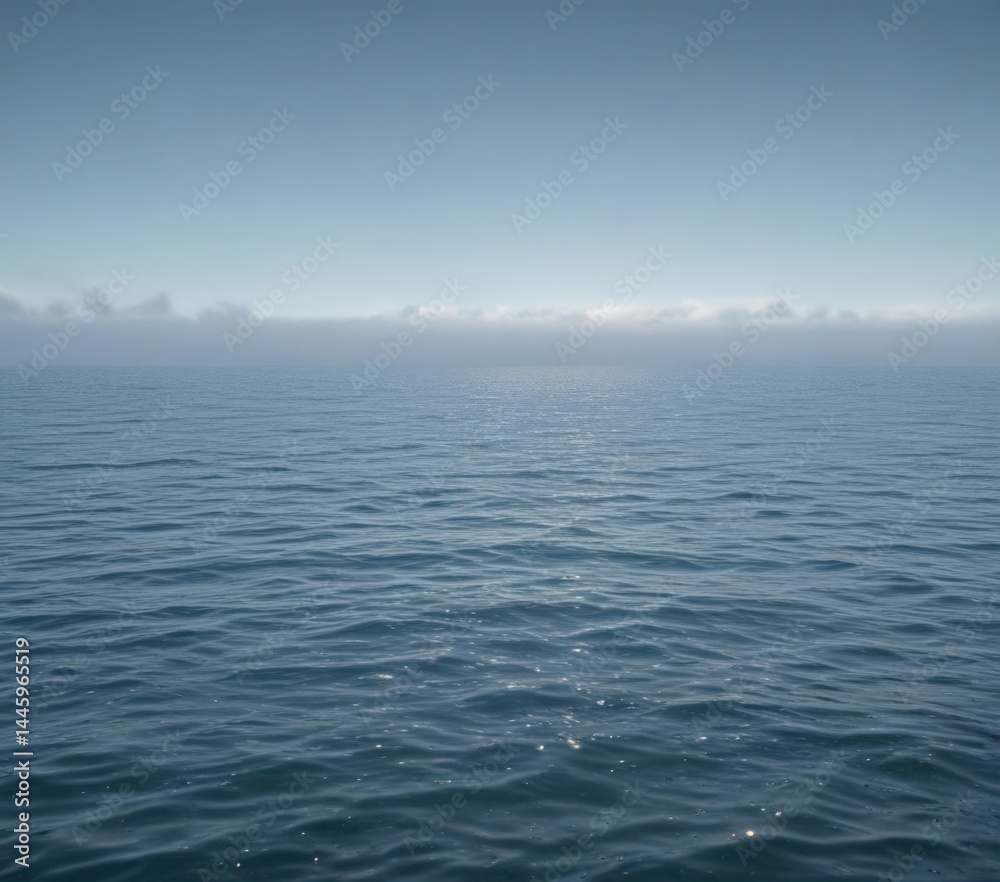 Obraz premium Subtle light blue gradient, calming ocean effect, horizon, gradient, gentle