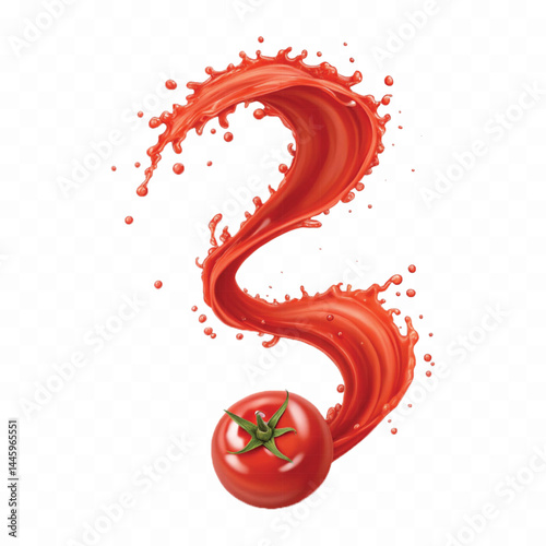 realistic tomato red juice or ketchup sauce splashes in different style isolated on transparent background