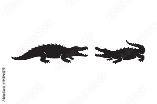 Alligator Crocodile Silhouette SVG Reptile Clipart for Wildlife and Nature Crafts