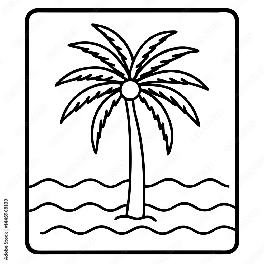 Obraz premium plam tree vector icon art on white background