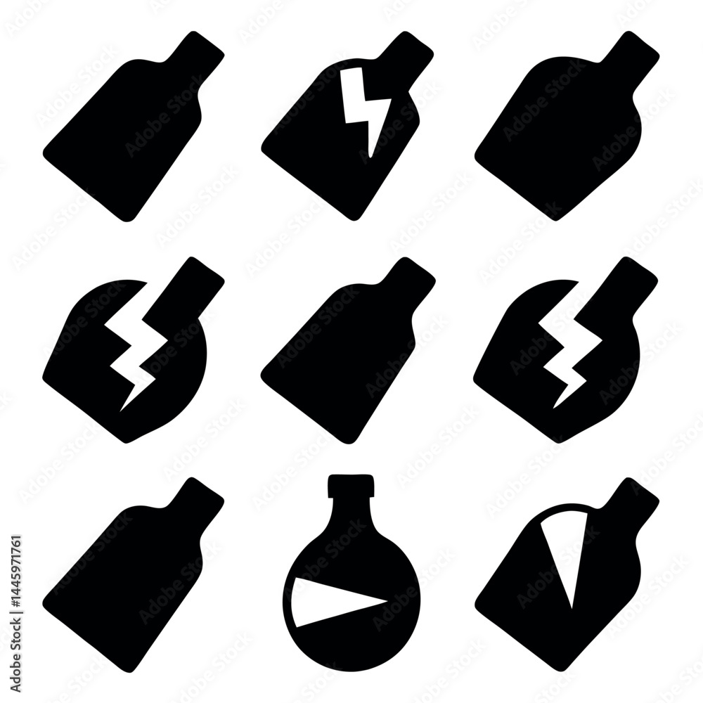 Obraz premium Silhouettes of a Broken Vase, Ideal for Graphic Design or Illustration