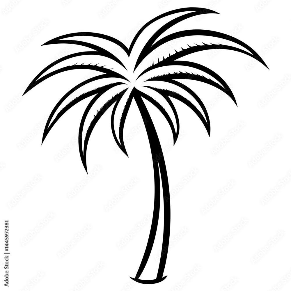 Obraz premium plam tree vector icon art on white background