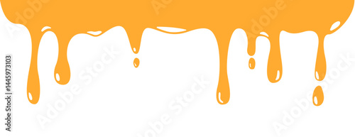 Melted cheese drip background. Flowing cheese liquid isolated on white background. leak, splash, spilled liquid