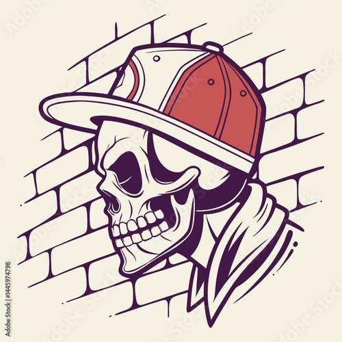 Adobe Illustrator Artwork A set of graffiti artwork. Skull badass illustration. 