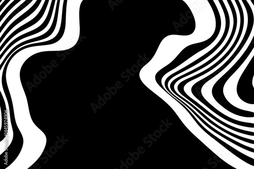 Abstract wave vector background. Stylized black White illusion. Modern graphic line art. Eps 10