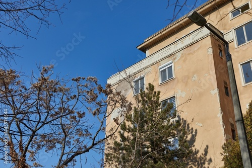 Obraz na płótnie Townhouses in a European Town w salonie
