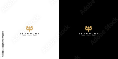 teamwork logo design vector business