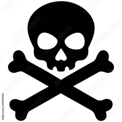 Silhouette of a skull with crossed bones