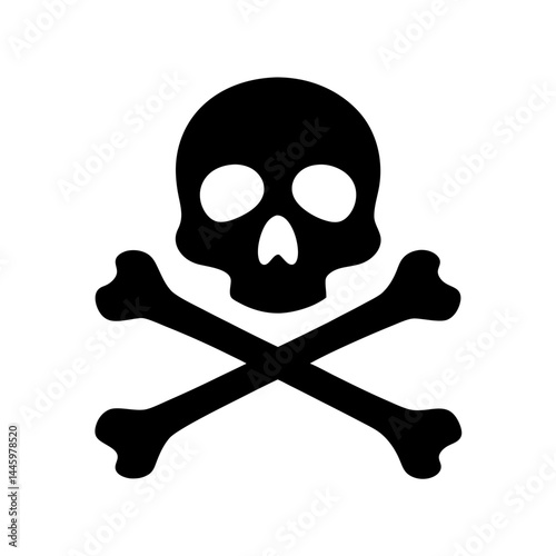 Silhouette of a skull with crossed bones