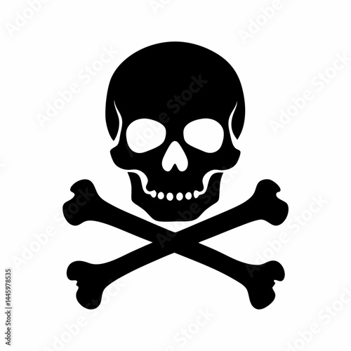 Silhouette of a skull with crossed bones