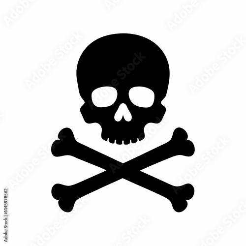Silhouette of a skull with crossed bones