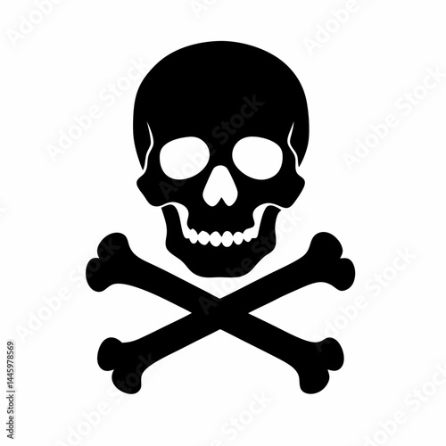 Silhouette of a skull with crossed bones