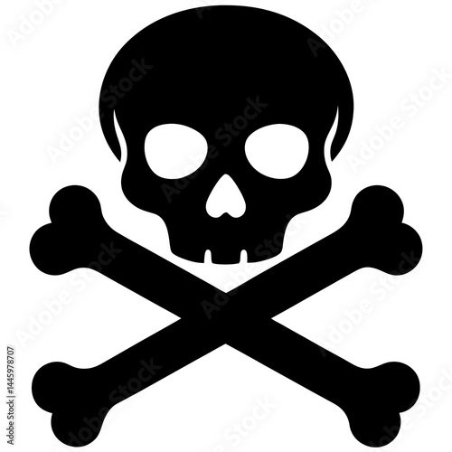 Silhouette of a skull with crossed bones