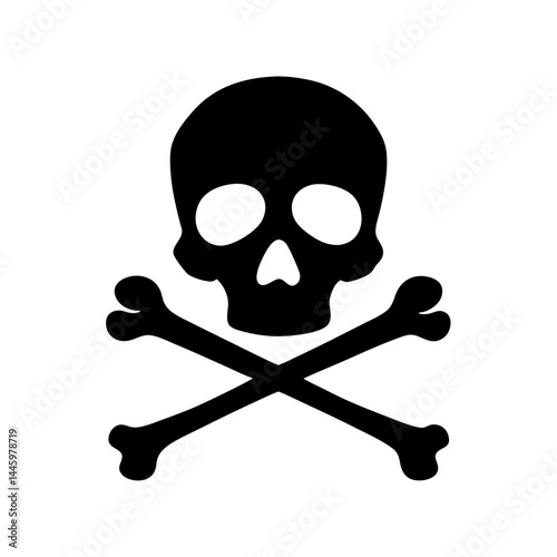 Silhouette of a skull with crossed bones