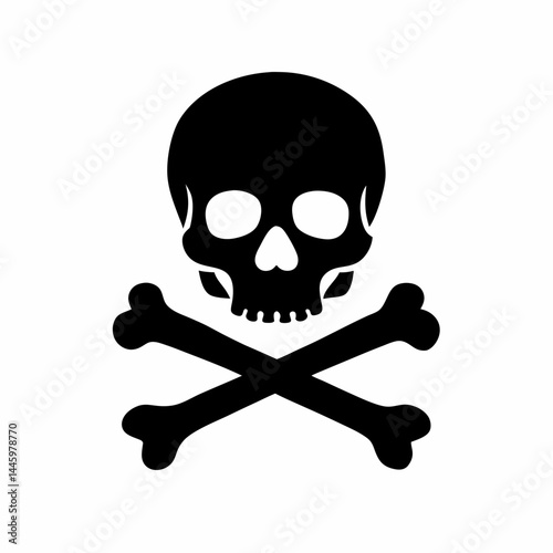 Silhouette of a skull with crossed bones