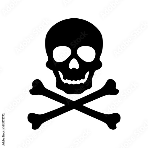 Silhouette of a skull with crossed bones