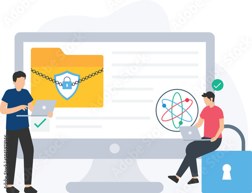 Folder security or directory protection, file access control or permission settings, encryption for folders or secure storage, password-protected folders or restricted access, shared folder security o