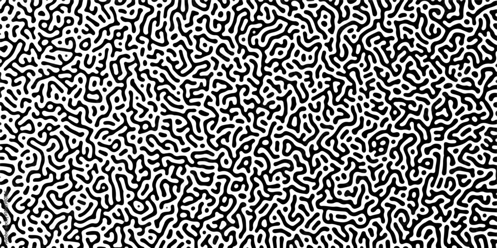 Abstract truing organic wallpaper Turing reaction diffusion monochrome seamless pattern with chaotic motion. Generative algorithm psychedelic background. Reaction-diffusion or truing pattern formation Abstract truing organic wallpaper Turing reaction diffusion monochrome seamless pattern with chaotic motion. Generative algorithm psychedelic background. Reaction-diffusion or truing pattern formation