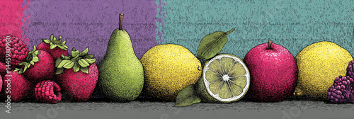 Colorful Fruits Still Life.