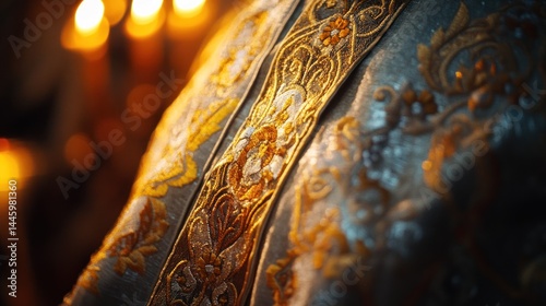 Ornate liturgical vestment detail